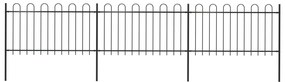 Recinzione Giardino Con Punta Tonda İn Acciaio 5,1x1 M Nera /