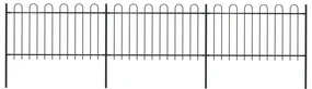 Recinzione Giardino Con Punta Tonda İn Acciaio 5,1x1 M Nera /