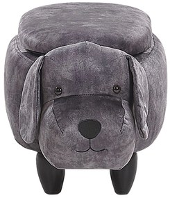 Pouf animaletto in velluto grigio DOGGY Beliani