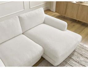 Divano angolare bianco (con penisola a destra/con chaise lounge) con rivestimento in bouclé Leonore – Bobochic Paris