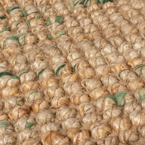 Tappeto verde/di colore naturale in iuta reversibile/tessuto a mano 120x170 cm Jute Boucle Green – Flair Rugs