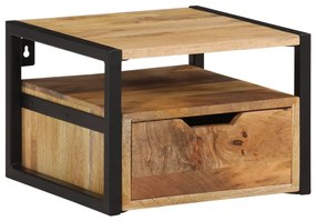 Comodino A Parete 35x35x25 Cm İn Legno Massello Di Acacia /