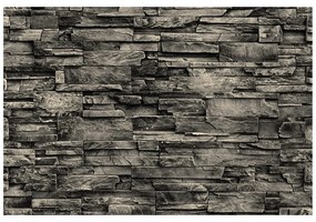 Carta da parati – Muro di Pietra con Tono Marrone