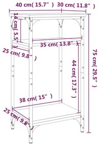 Tavolino Rovere Sonoma 40x30x75 cm in Legno Multistrato