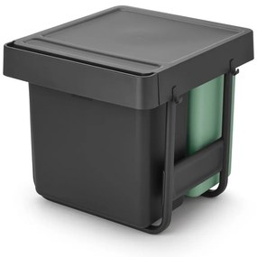 Bidone in plastica touchable per raccolta differenziata in grigio scuro menta 40 l Sort&amp;Go - Brabantia