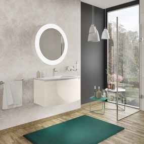 Mobile da bagno sotto lavabo Sole beige lucido L 80 x H 40 cm 1 cassetto, lavabo non incluso