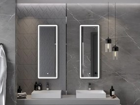 Mexen Coro specchio da bagno retroilluminato 45 x 120 cm, LED 6000K, anti-appannamento, cornice nera - 9817-045-120-611-70