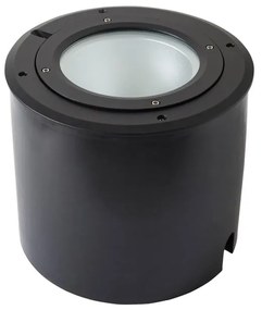 Portafaretto da incasso in alluminio E27 nero tondo IP67 INSPIRE