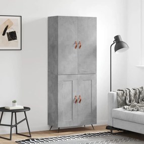 Credenza Grigio Cemento 69,5x34x180 Cm İn Legno Multistrato /