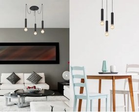 Globo 15499-3H - Lampadario a sospensione con filo MARION 3xE27/60W/230V legno nero