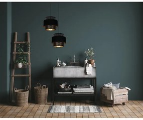 Lampadario a sospensione con filo NESS 2xE27/60W/230V diametro 30 cm nero