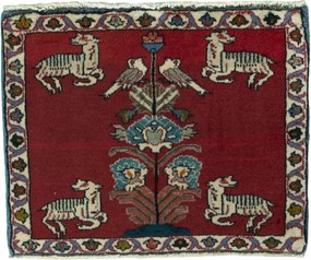 Shiraz Tappeto persiano 50x60 Rosso (Iran) Annodato A Mano