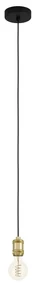 Lampadario A Sospensione Vintage Yorth Acciaio Nero Brunito 1 Luce E27