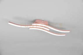 Route plafoniera led 3 bacchette ondulate oro rosa l. 54cm