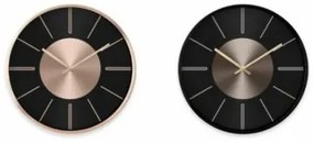 Orologio da Parete DKD Home Decor Nero Rame Argentato Alluminio Plastica Moderno 30 x 4 x 30 cm (2 Unità)