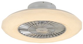 Ventilatore da soffitto intelligente argento con LED con effetto stella dimmerabile - Clima