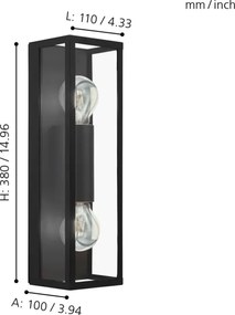 Eglo 99124 - Applique da bagno AMEZOLA 2xE27/60W/230V IP44