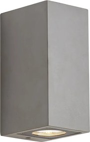 Lampada da parete da esterno moderna grigia a 2 luci IP44 - Pompei