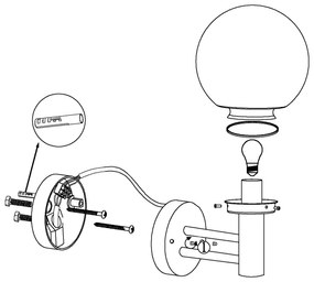 Eglo 30205 - Lampada da esterno NISIA E27/60W/230V