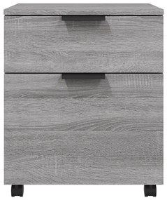Schedario con ruote grigio sonoma 45x38x54 cm legno multistrato