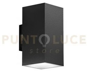 Applique led polo in policarbonato nero 2x 8w 1600lm cct ip65 16x7,...