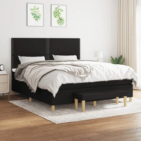 Giroletto A Molle Con Materasso Nero 160x200 Cm İn Tessuto /
