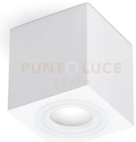 Ges1070- plafoniera alluminio bianco quadrata 1 luce attacco gu10 9...