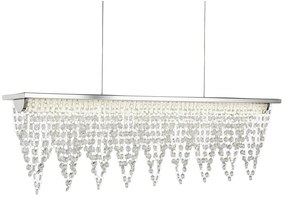 Lampadario Contemporaneo Drape Acciaio Cromo Vetro Trasparente Led 21W 4000K