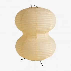 Lampada da tavolo in carta di riso (↑43 cm) Weidle Giallo Vaniglia - Sklum