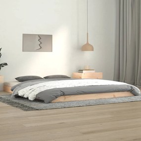 Letto Senza Materasso 140x190 Cm İn Legno Massello Di Pino /