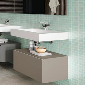 Mobile da bagno sotto lavabo VISOBATH element marrone laccato opaco L 80 x H 35 x P 45 cm 1 cassetto, lavabo non incluso