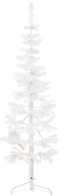 Albero Natale Artificiale Sottile A Metà Supporto Bianco 180 Cm /