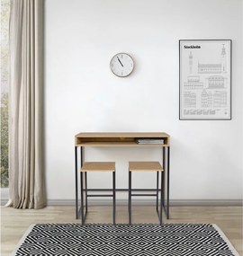 Scrivania con piano effetto rovere 35x100 cm Frame – Woodman