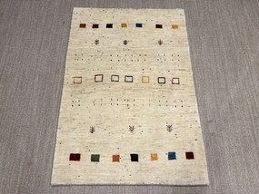 Gabbeh Tappeto 100 x 140 Beige (Iran) Annodato A Mano