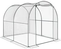 EasyComfort Serra Tunnel da giardino, Serra da Balcone per Piante e Orto con Copertura in PVC, Porta Avvolgibile e Telaio in Acciaio, 2x2.5x2m