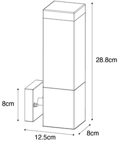 Lampada da parete per esterni moderna marrone ruggine IP44 - Malios