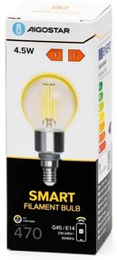 Lampadina LED dimmerabile FILAMENT G45 E14/4,5W/230V 2700-6500K Wi-Fi - Aigostar