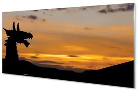 Quadro acrilico Dragon Sunset Heaven 100x50 cm