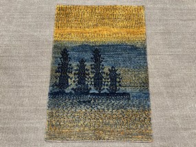 Loribaft Tappeto 90 x 60 Blu (Iran) Annodato A Mano