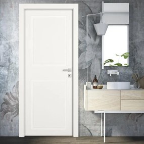 Porta tamburata battente Refine con specchio bianco L 80 x H 210 cm sinistra