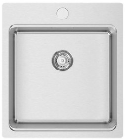 Lavello semincasso 1 vasca RODI Una 46 inox L 50.5 x L 45 x P 20 cm argento