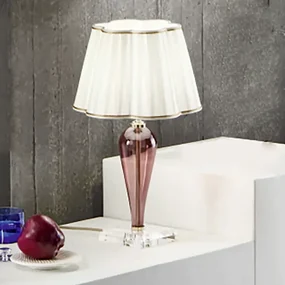 Lampada da tavolo DEBUSSY luci in vetro lavorato a mano Borgogna PICCOLO