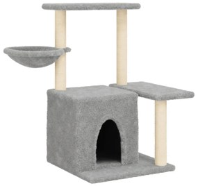 Albero per gatti con tiragraffi in sisal grigio chiaro 83 cm