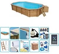 Piscina In Legno Naturalwood 560 - 5,63 X 3,52 X H.1,24 M - Kit De Luxe