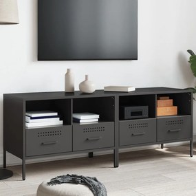 Mobili Tv 2pz Neri 68x39x50,5 Cm İn Acciaio /