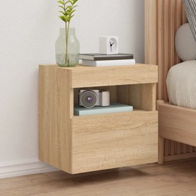 Mobili Tv A Parete Con Luci Led 2pz Rovere Sonoma 40x30x40 Cm /
