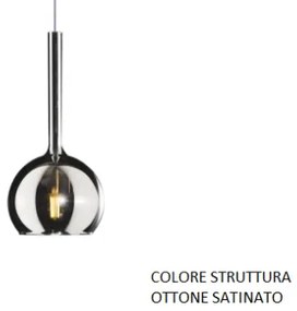 Applique ottone sat. 1 luce piccola vetro cromo 1155os-a-cr