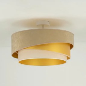 Duolla - Lampadario a plafone KOBO 1xE27/15W/230V diametro 45 cm beige/oro/color crema