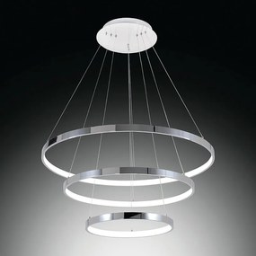 Lampadario Moderno Joy LED cromo, in alluminio, D. 80 cm, 7300 LM