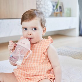 Tazza con cannuccia - rosa 240 ml